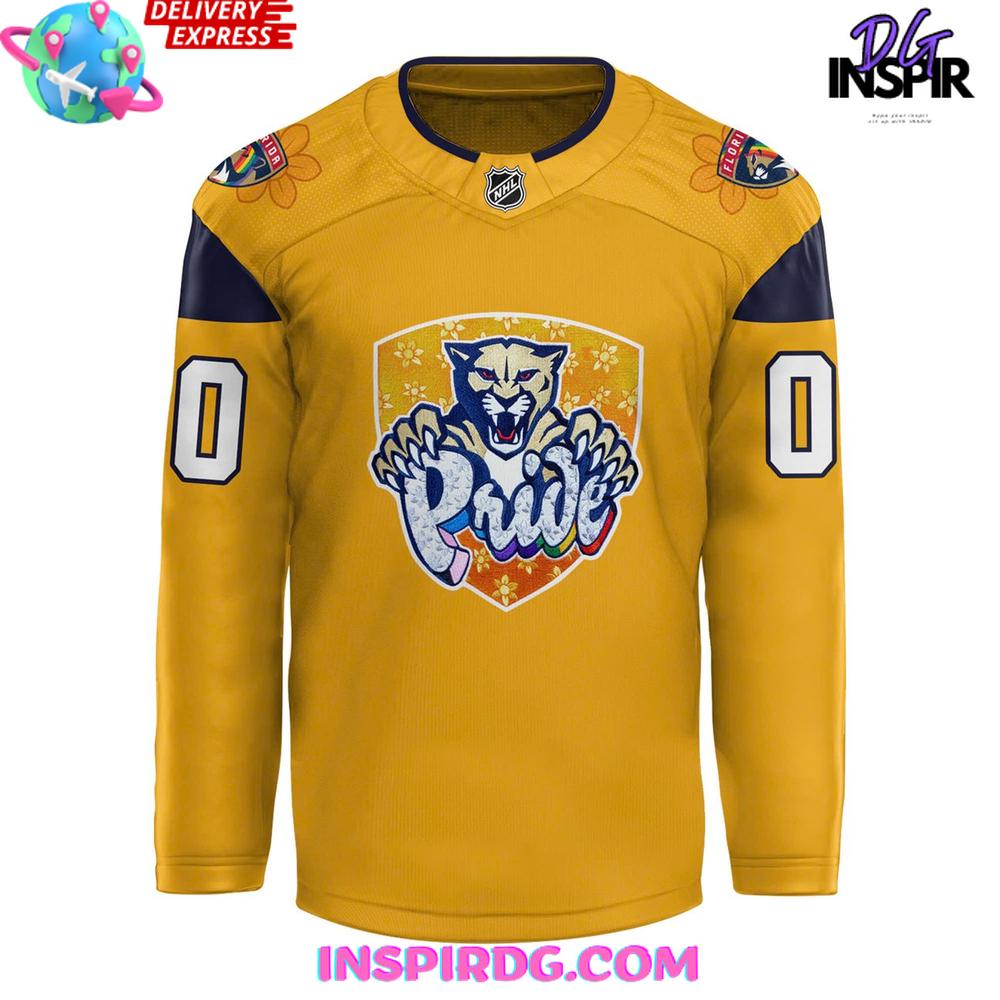 2025 Florida Panthers Pride Month Special Gold Jersey