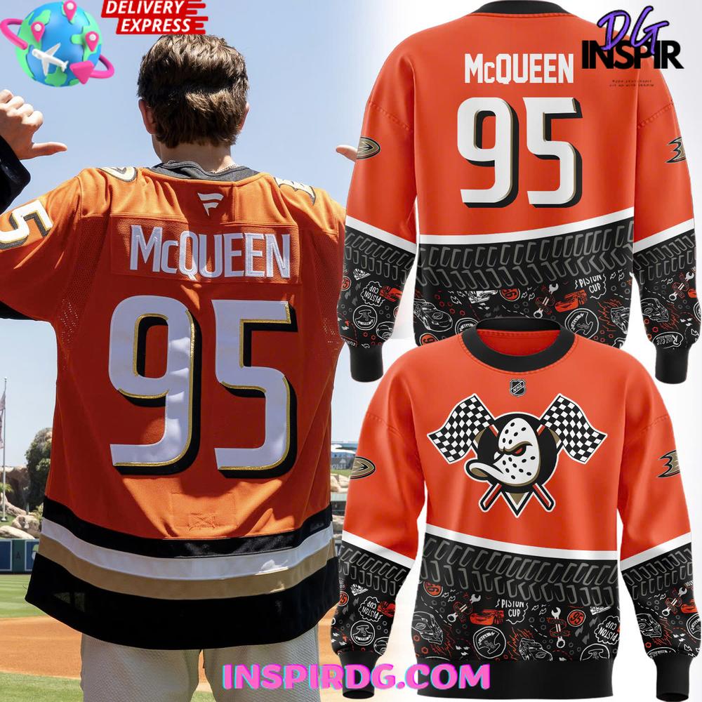 2025 Lightning Mcqueen X Anaheim Ducks Special T-Shirt