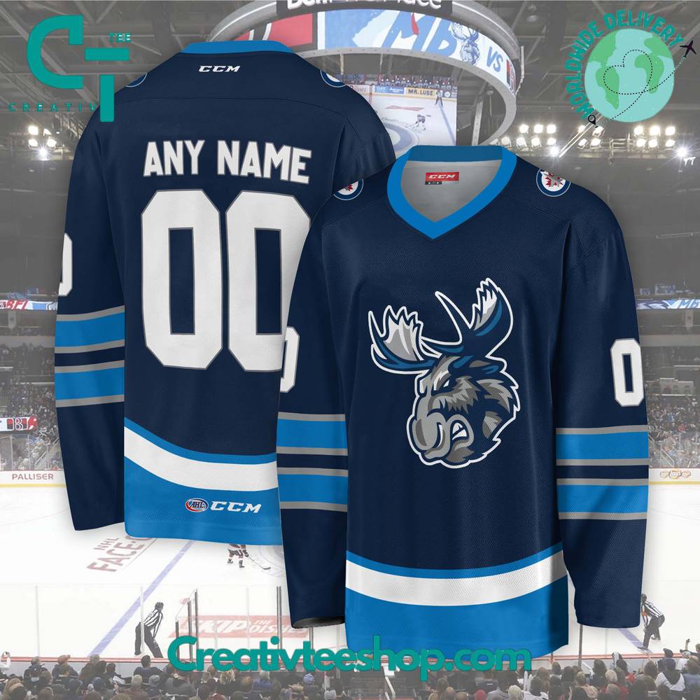 Ahl Manitoba Moose 2024 Blue Hockey Jersey