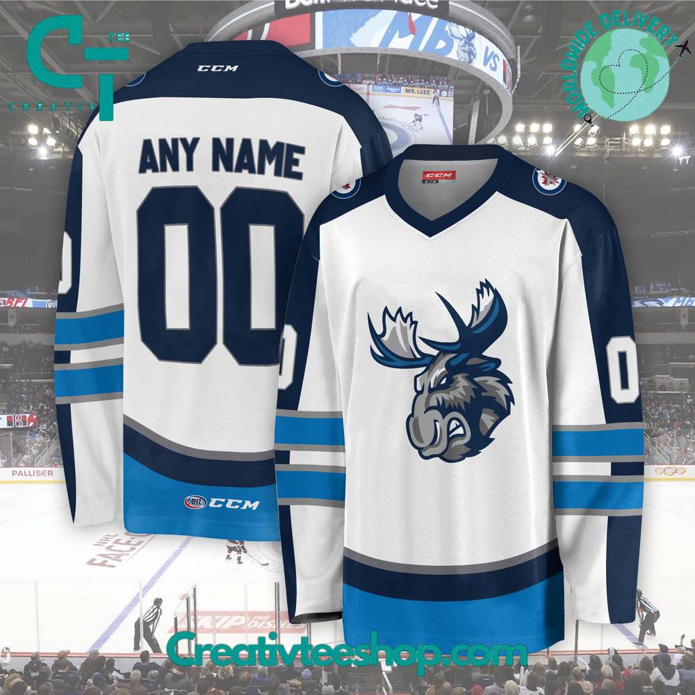 Ahl Manitoba Moose 2024 White Hockey Jersey