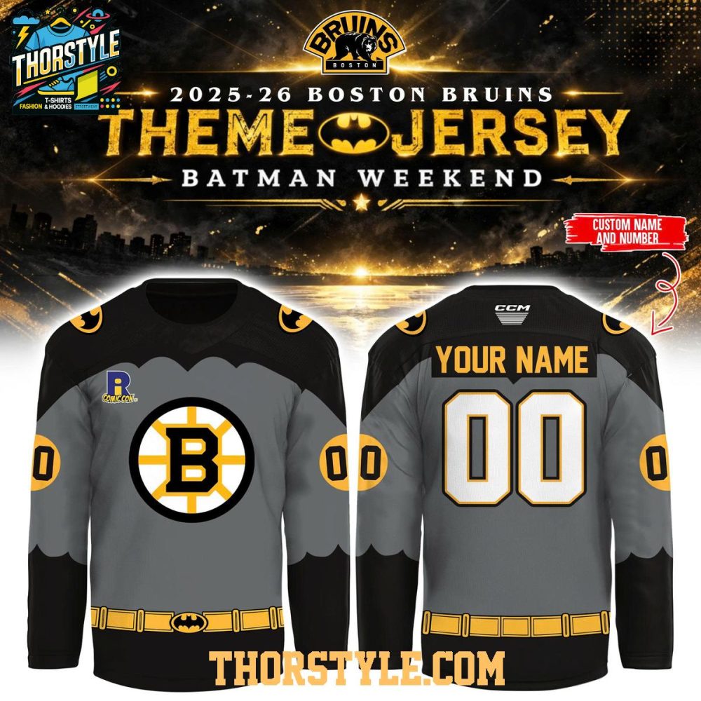 Boston Bruins Batman Night 2026 Personalized Hockey Jersey