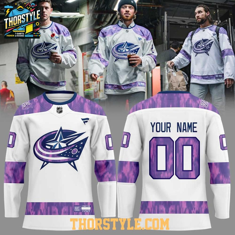 Columbus Blue Jackets Fights Cancer 2025 Personalized Hockey Jersey