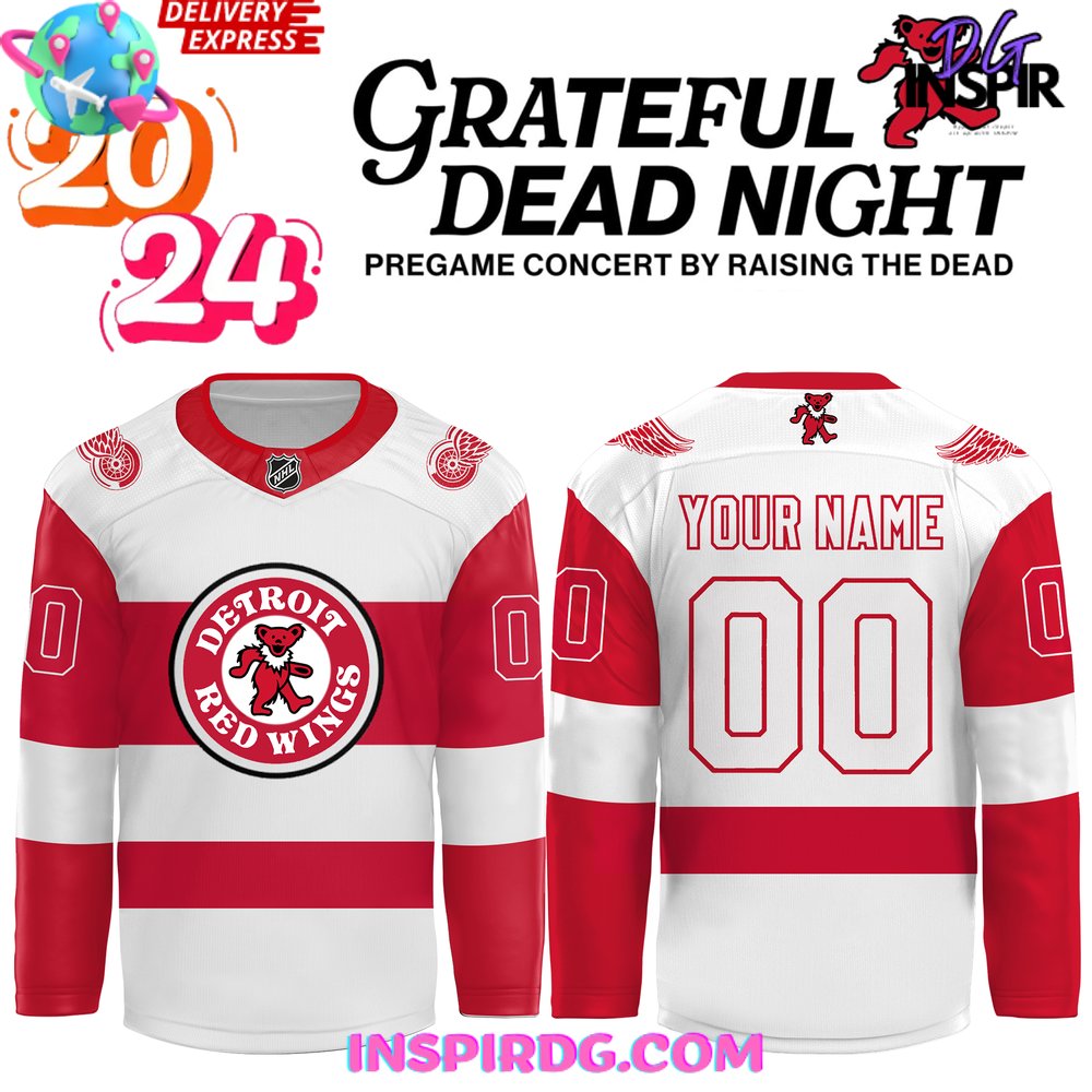 Detroit Red Wings Grateful Dead Night 2024 Hockey Jersey