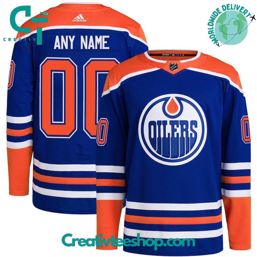 Edmonton Oilers Home Blue Hockey Jersey