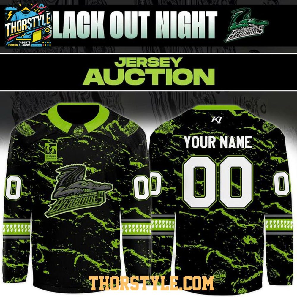 Florida Everblades Blackout Night 2025-2026 Game Personalized Hockey Jersey