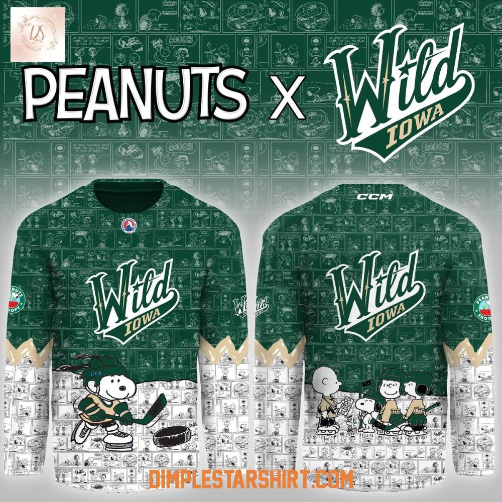 Iowa Wild Peanuts Snoopy Night Game Hockey Jersey