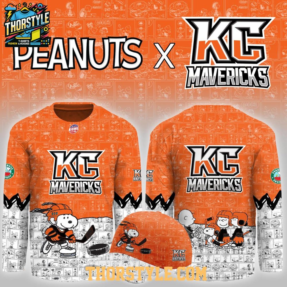 Kansas City Mavericks Peanuts Night 2026 Snoopy Hockey Jersey