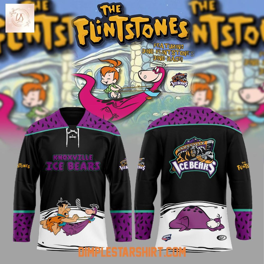 Knoxville Ice Bears The Flintstones Dino Hockey Jersey