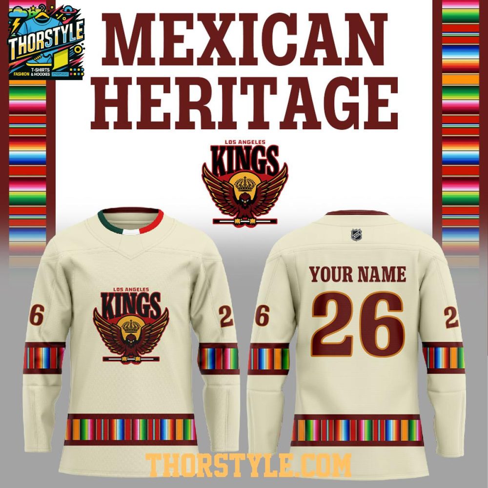 Los Angeles Kings Mexican Heritage 2026 Night Personalized Hockey Jersey