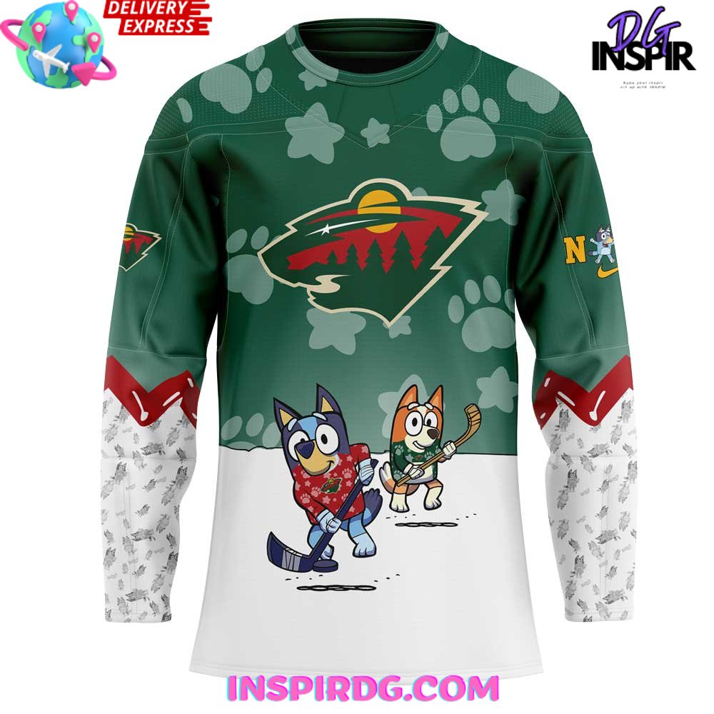 Minnesota Wild Bluey And Bingo Special Jersey