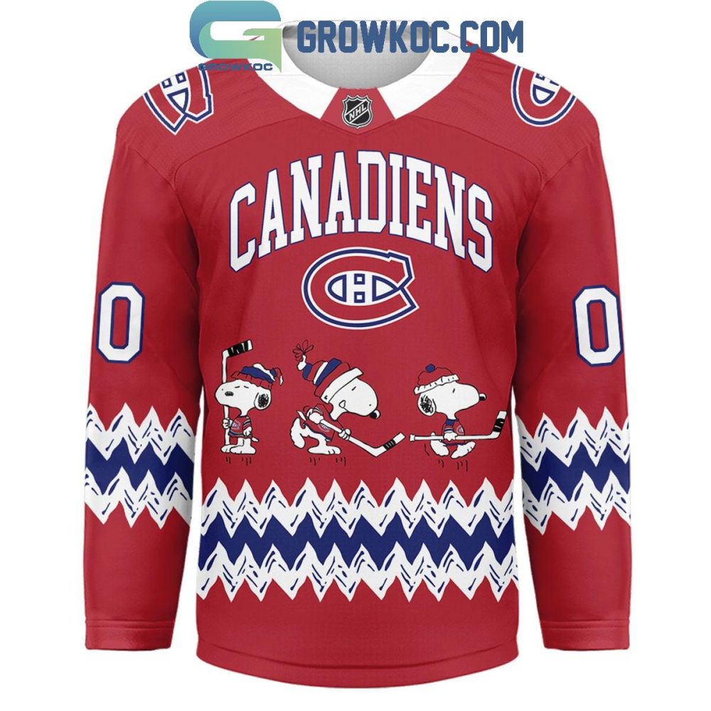 Montreal Canadiens Snoopy Peanuts Go Habs Go Hockey Jersey