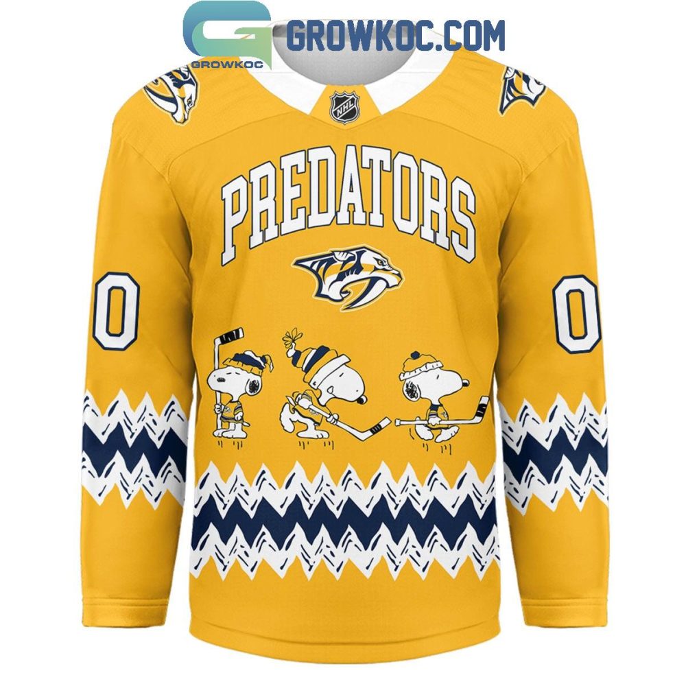 Nashville Predators Snoopy Peanuts Smashville Hockey Jersey