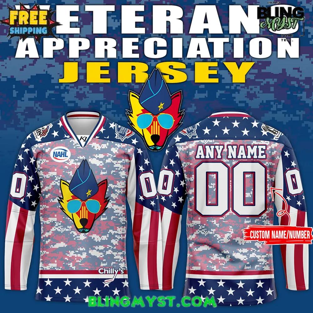 New Mexico Ice Wolves Veterans Appreciation Special Hockey Jersey