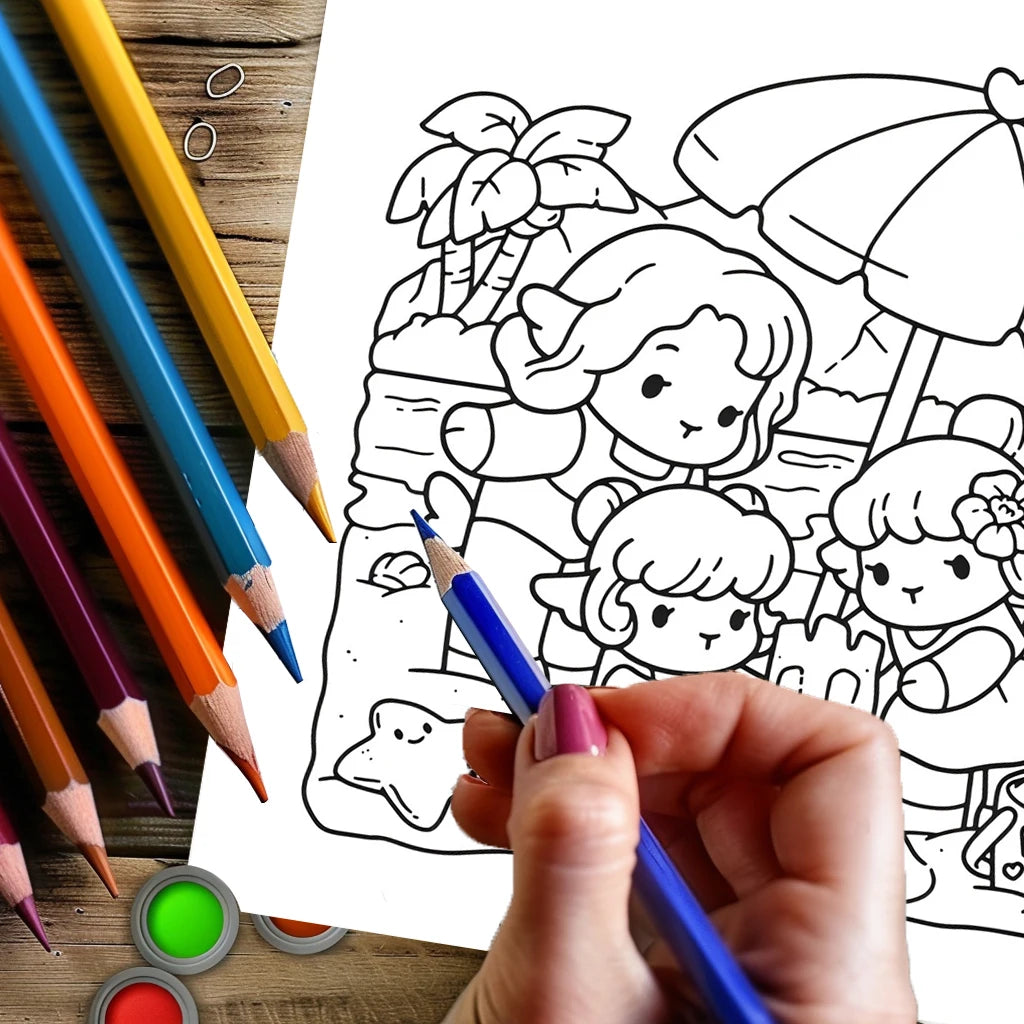 28 Pages Hawaii Style Coloring Book for Adult | Colouring Book, Drawing Supplies for Christmas, Thanksgiving