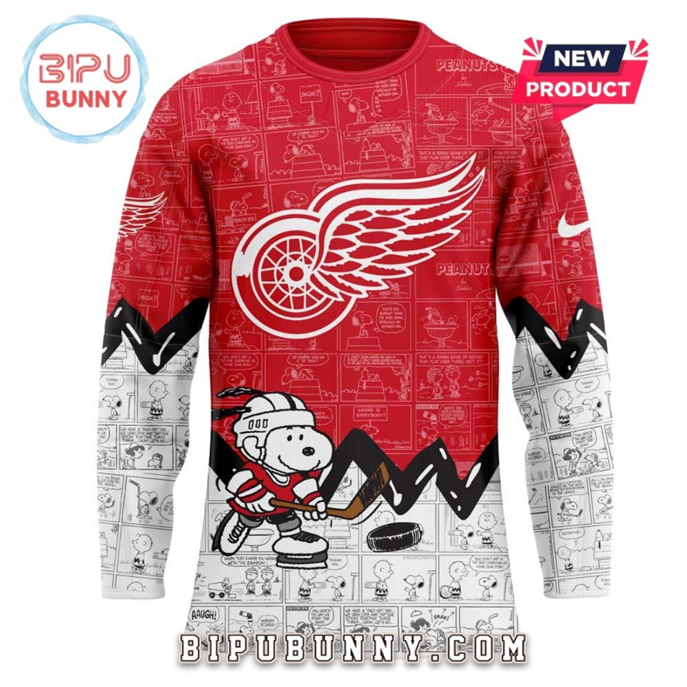 Detroit Red Wings 2025 Peanuts Night Hockey Jersey