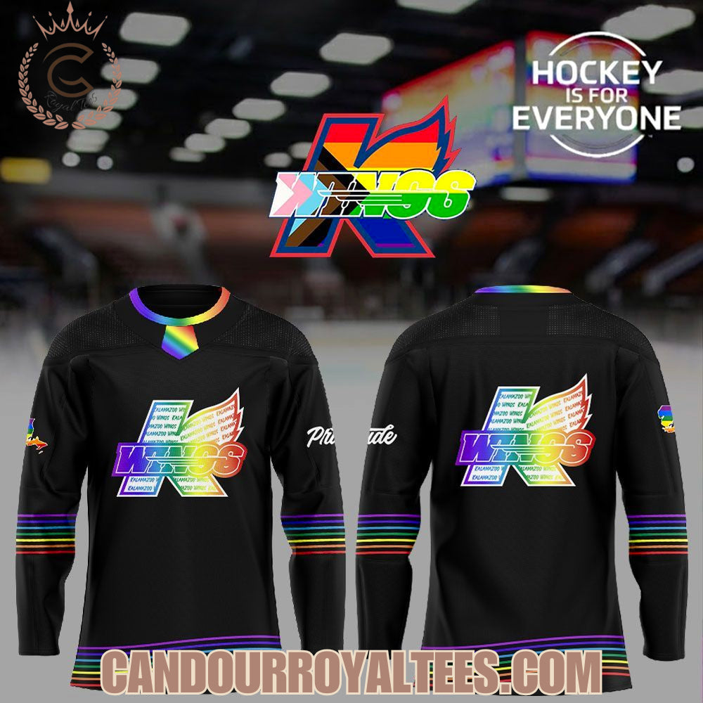 Kalamazoo Wings Hockey Is For Everyone Rainbow Ice 2026 Hockey Jersey