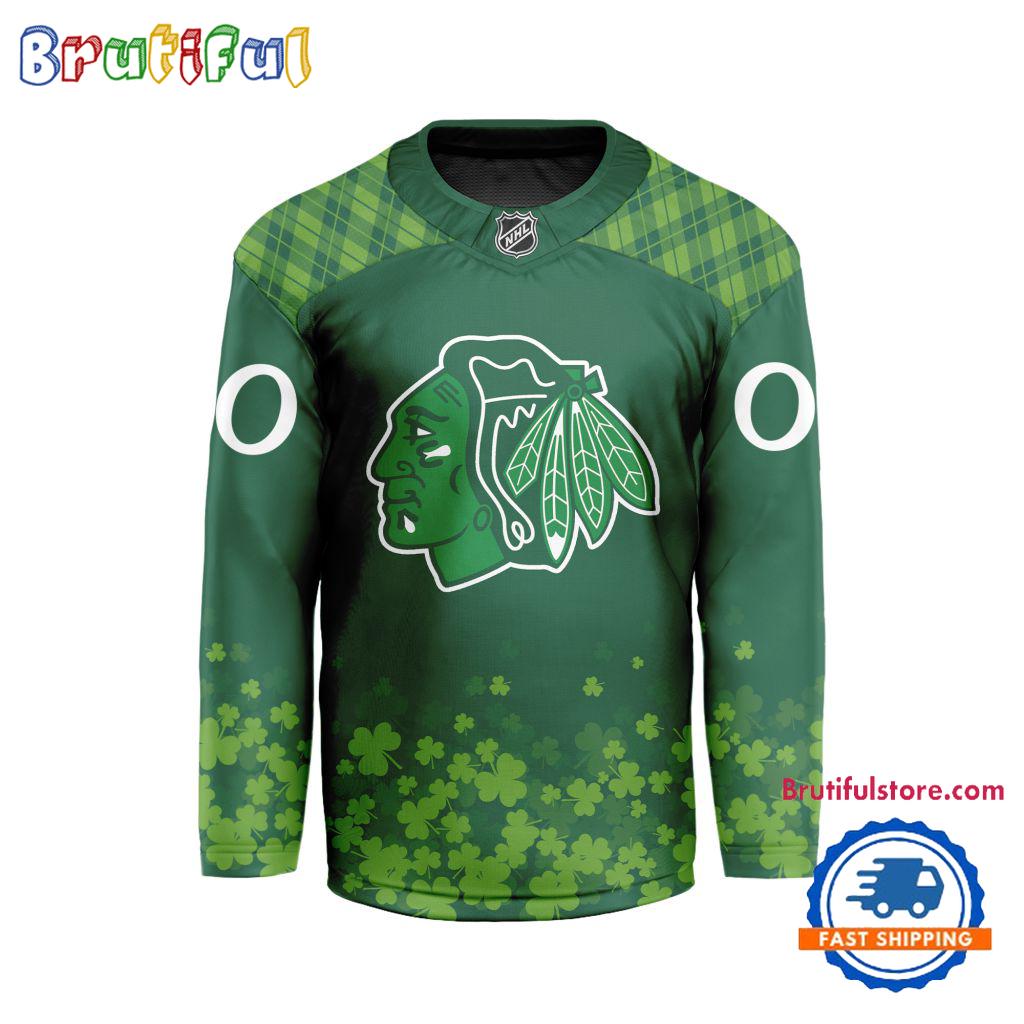 NHL Chicago Blackhawks St.Patrick's Day New Design Hockey Jersey, NHL Patricks Day Jersey