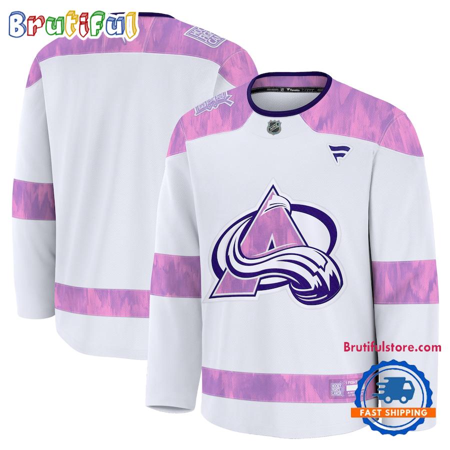 NHL Colorado Avalanche 2024 Hockey Fights Cancer Practice Jersey Shirt
