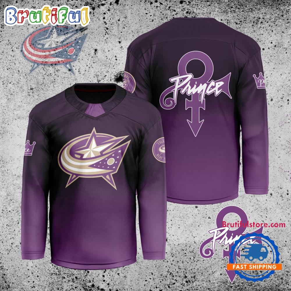 NHL Columbus Blue Jackets Personalized Prince Night Hockey Jersey