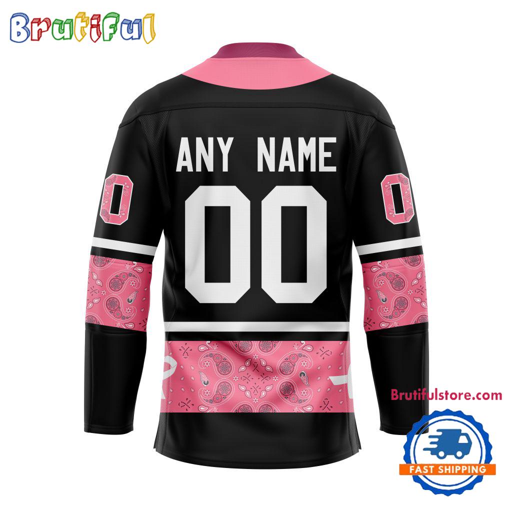 NHL Detroit Red Wings In October We Wear Pink Breast Cancer Design Hockey Jersey