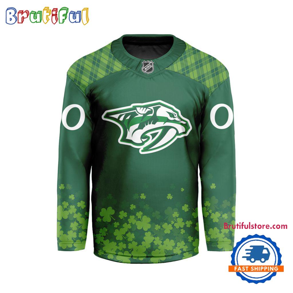 NHL Nashville Predators St.Patrick's Day New Design Hockey Jersey, NHL Patricks Day Jersey