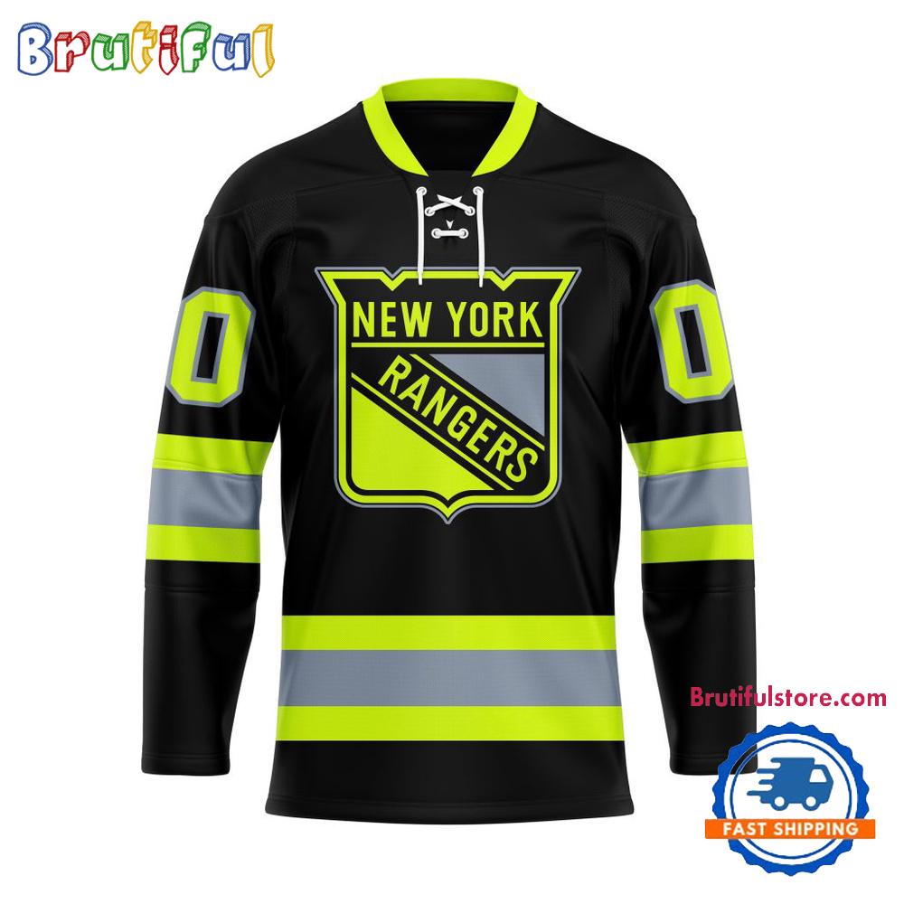 NHL New York Rangers Honoring Firefighters Lace Hockey Jersey
