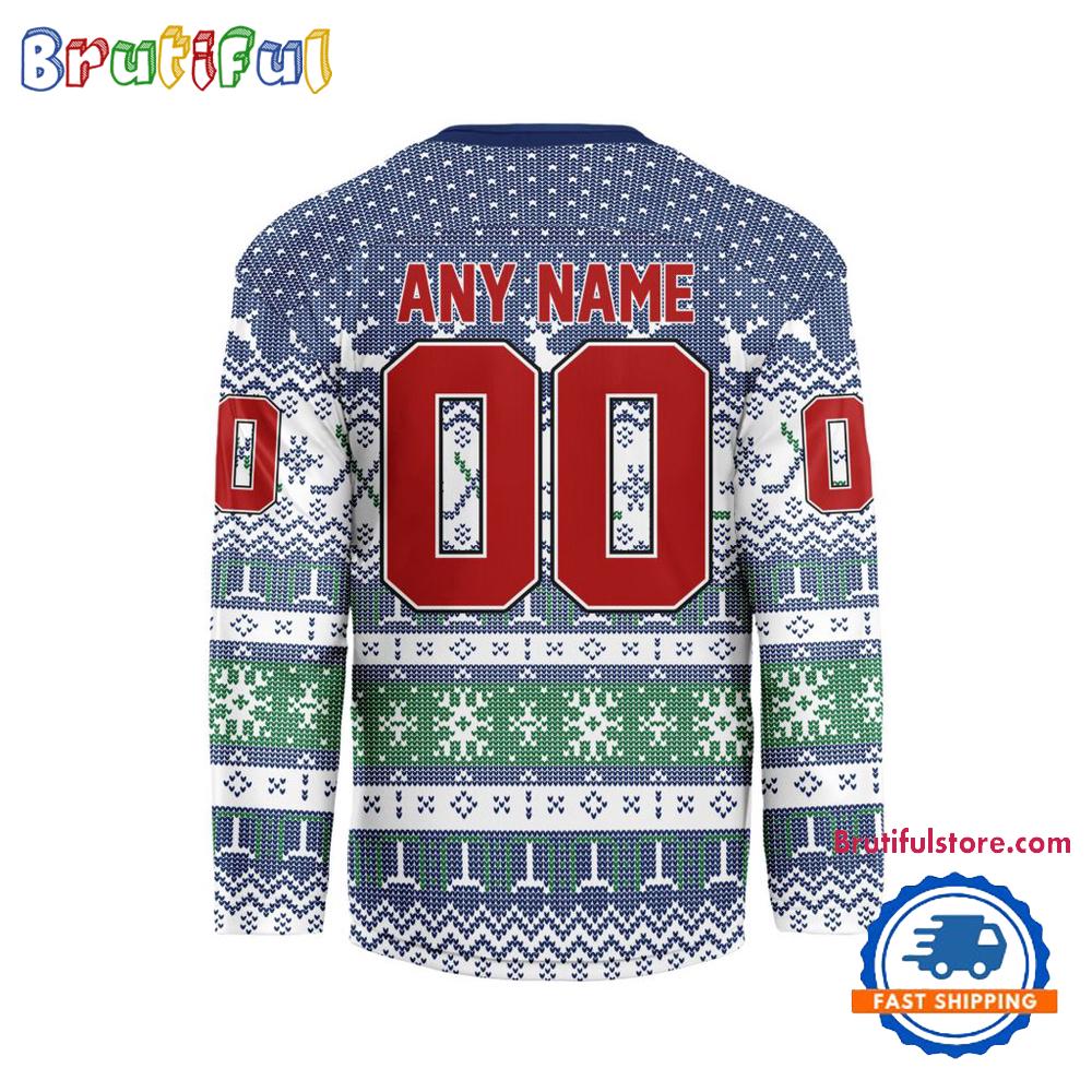 Vancouver Canucks 2025 NHL Christmas Personalized Hockey Jersey Design